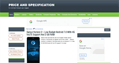 Desktop Screenshot of priceandspecification.in